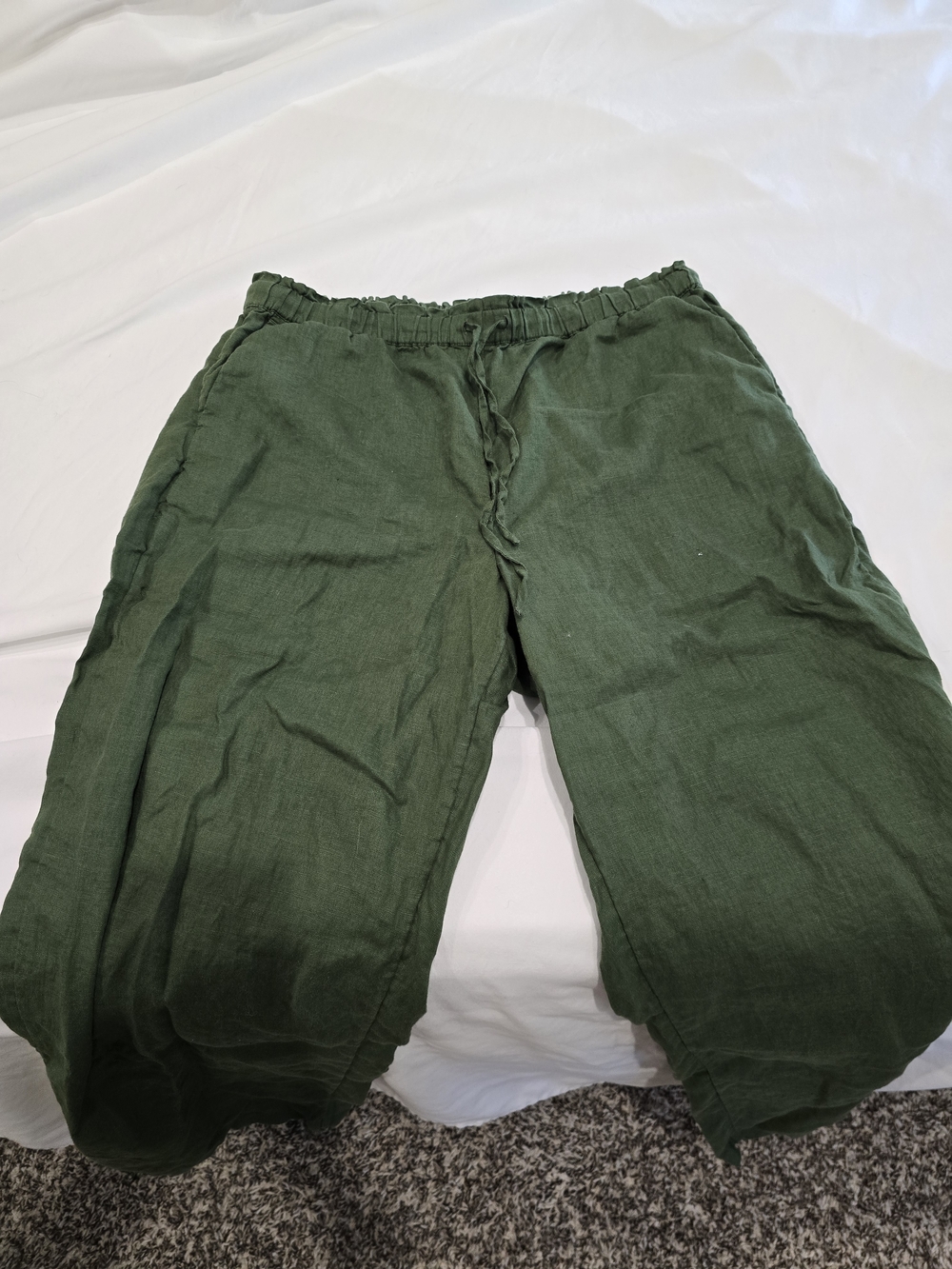 J. Crew Olive Green Relaxed Linen Joggers